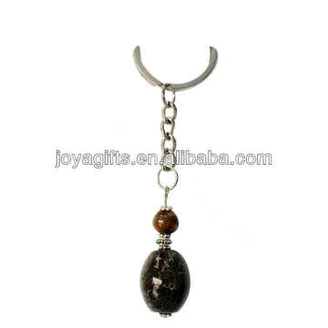 Natural Agate gemstone keyring & key Chain 2014 New Style 16*21mm olive Agate Beads Keychain